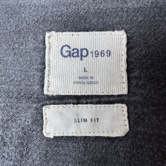 Gap 1969 Men's Large Slim Fit Western Denim Shirt Blue Faded Cowboy Rodeo - Picture 6 of 14